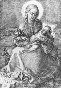 Madonna with the Swaddled Infant 1520 Engraving, Albrecht Durer